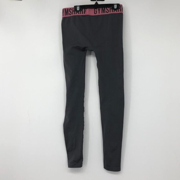 Gymshark fit leggings solid grey with pink waistband workout gym pants - Picture 5 of 15